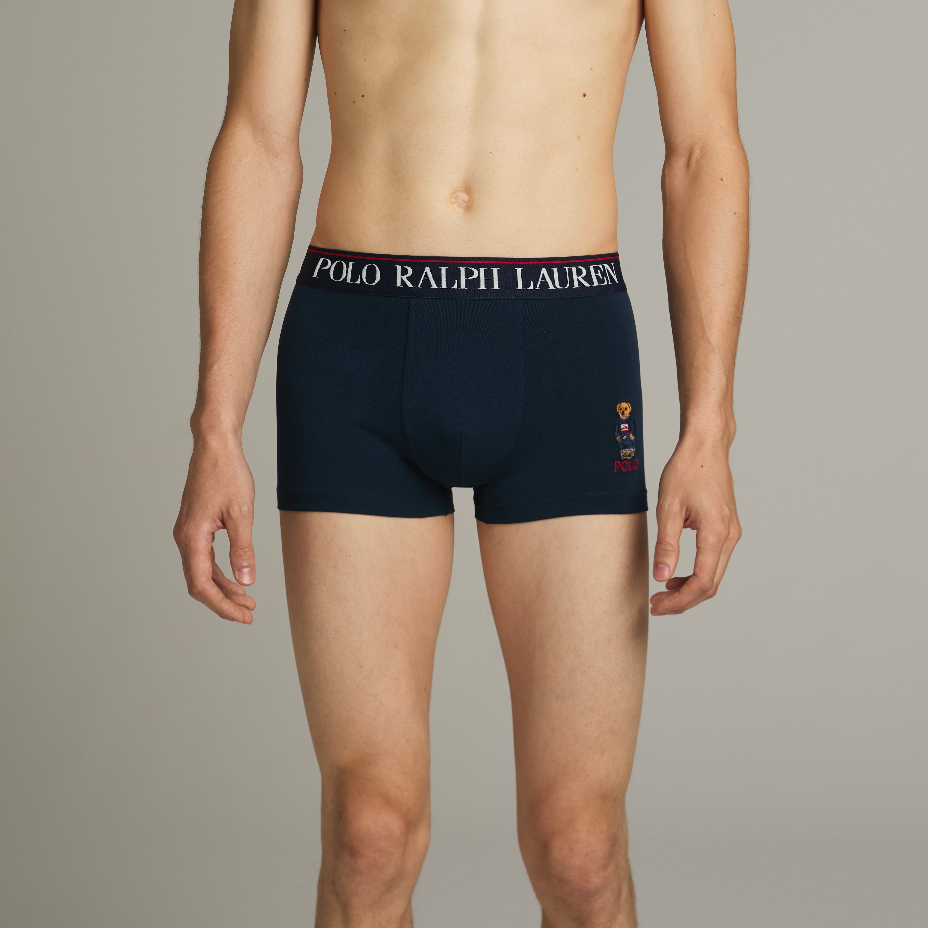 ショートボクサーブリーフ コアフラッグセーターベア刺繍 ネイビー