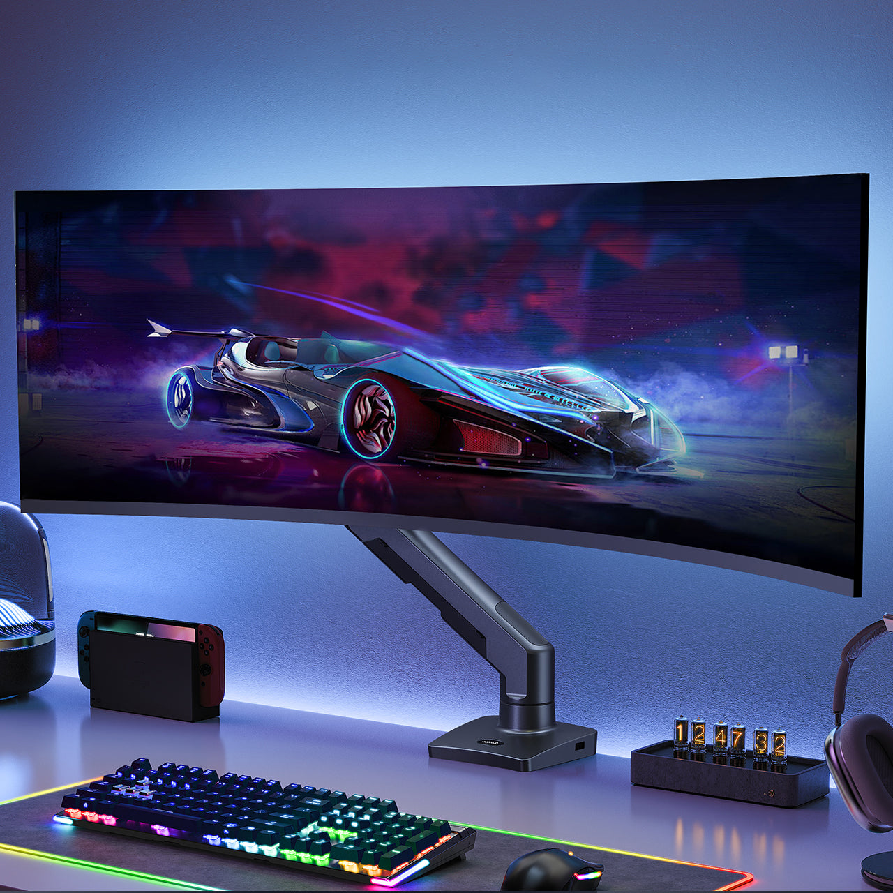 モニターアーム シングル ゲーミング 27～49インチ対応