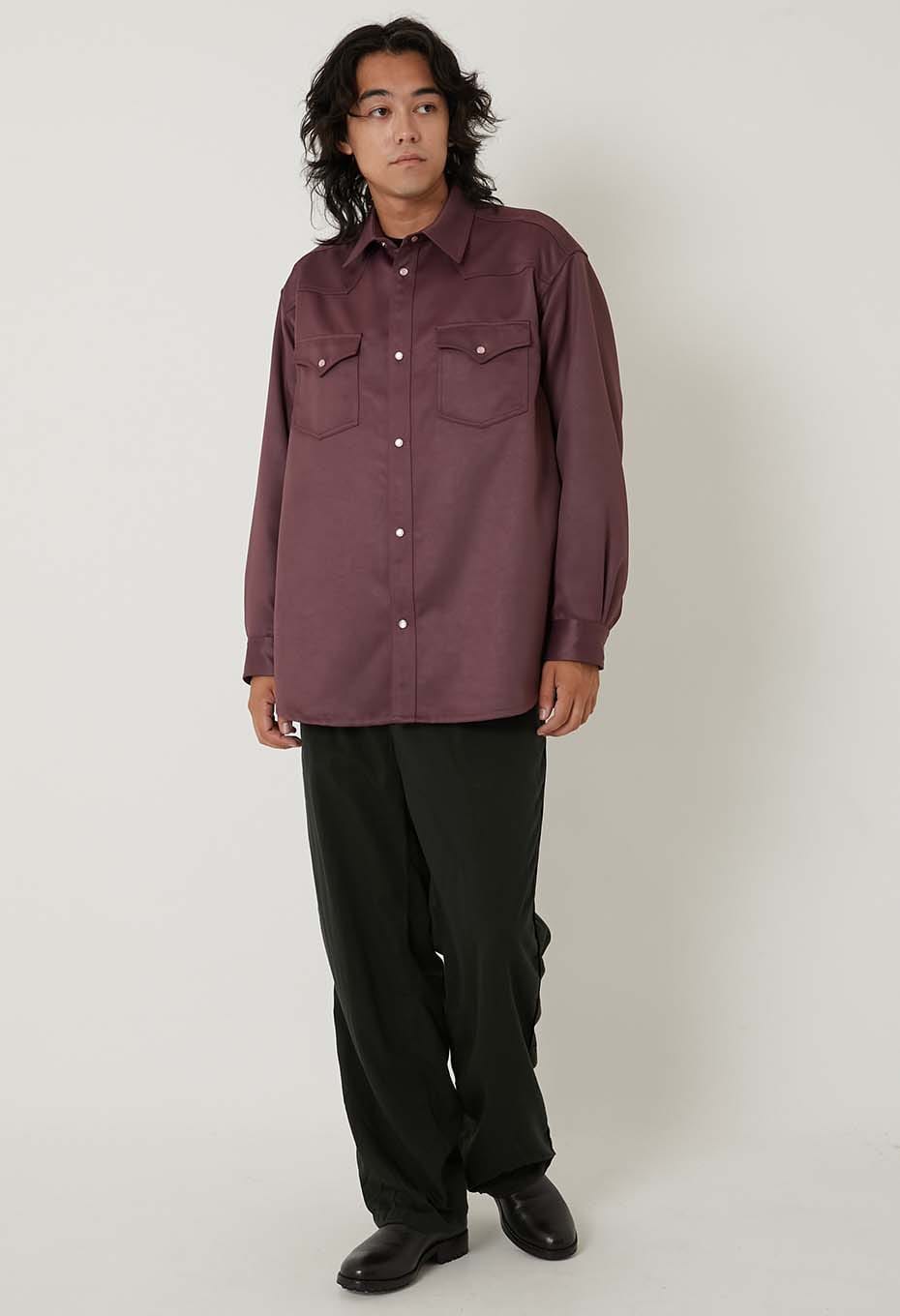 ウォッシャブルフェイクレザー ウエスタンシャツ | HOLLYWOOD RANCH