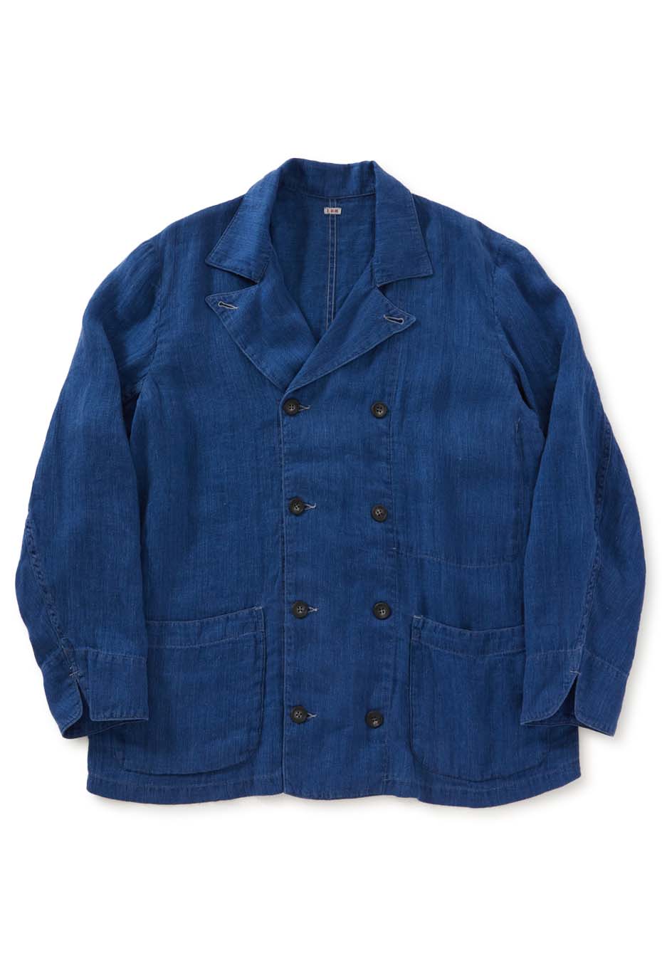 インディゴリネン ハイカウントツイル ダブルブレストワークジャケット