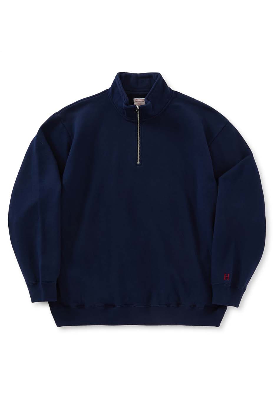 スーパーストレッチ スウェット ハーフジップ プルオーバー