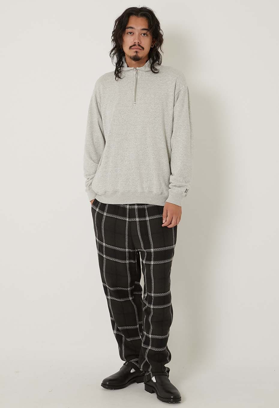 スーパーストレッチ スウェット ハーフジップ プルオーバー