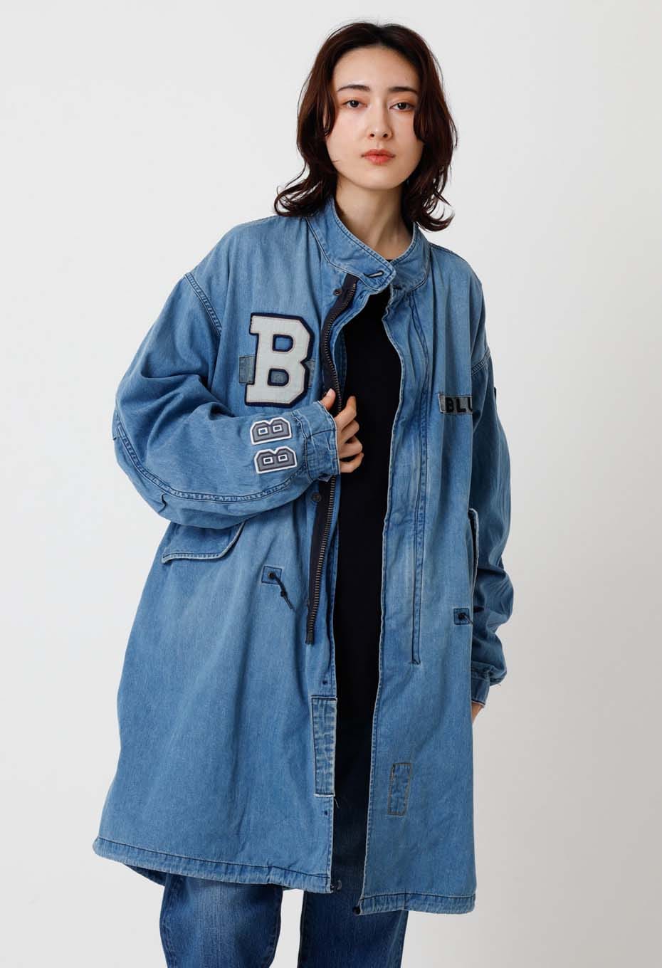 ジャカードデニム アタッチメント フィッシュテールコート | BLUE BLUE