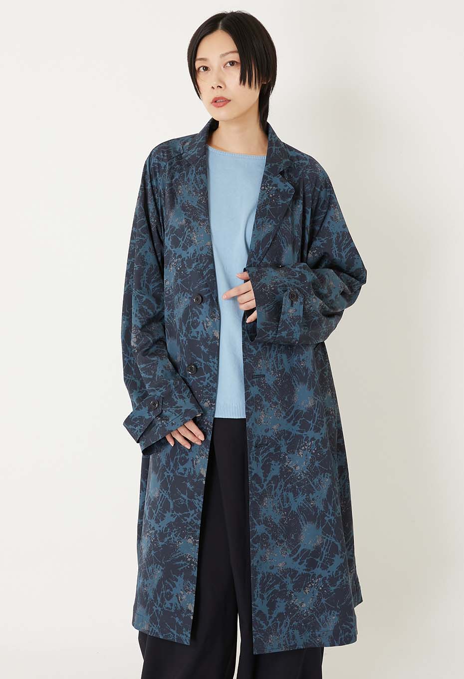 ショウカテンシャガラスプリント チェスターコート | BLUE BLUE JAPAN