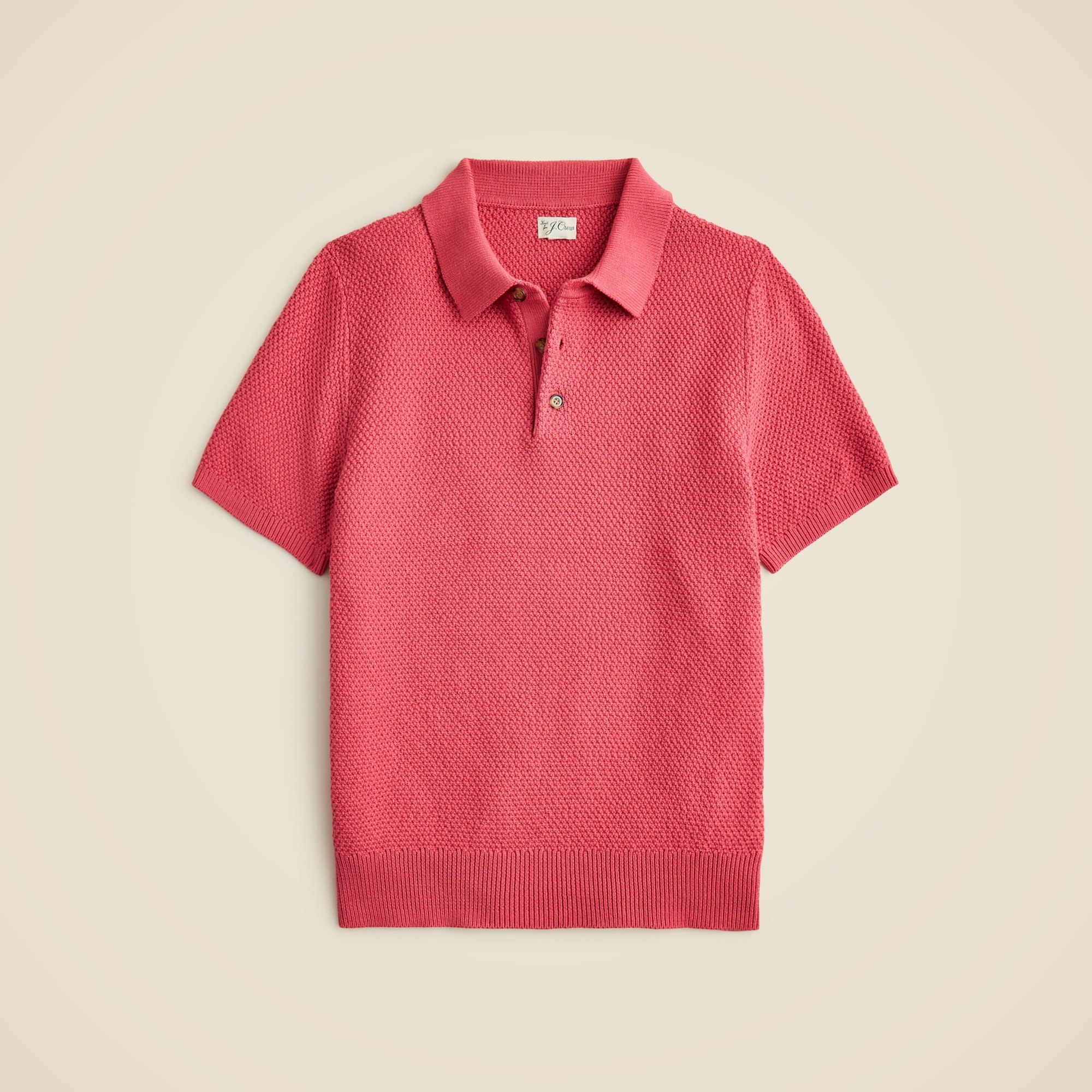 Short-sleeve Cotton Seed-stitch Sweater-polo For Men | J.Crew