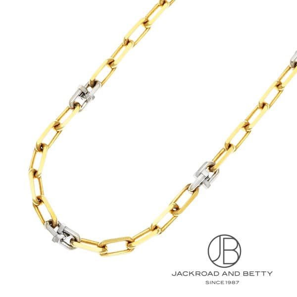 K18 PT850 Combination Cut Azuki Chain Necklace 34g 50cm [] K18