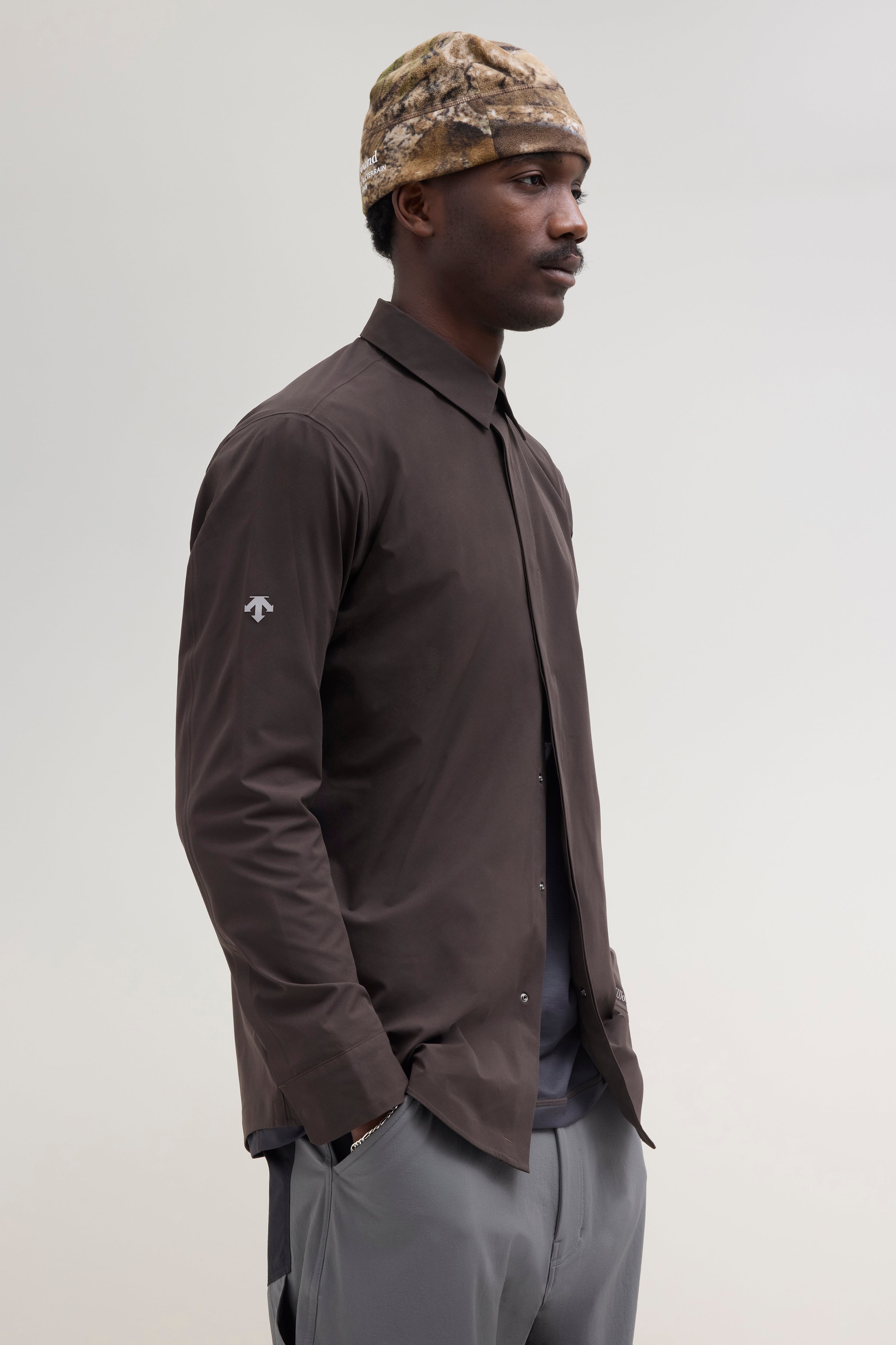 JJJJound Descente Button Up Shirt - Brown