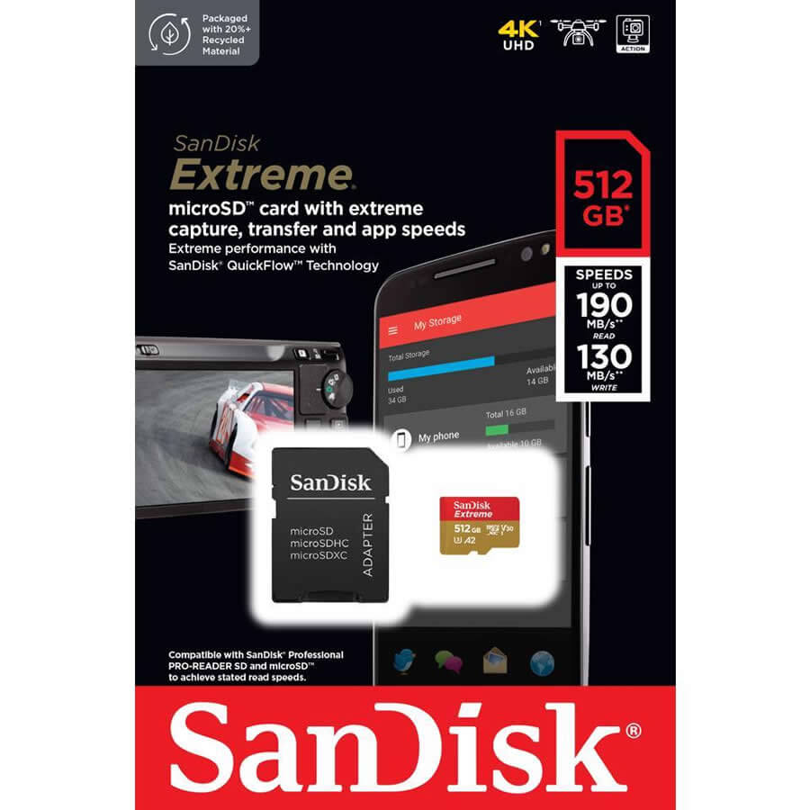 OEMPCWorld.com: SanDisk 512GB Extreme SDSQXAV-512G-GN6MA microSDXC