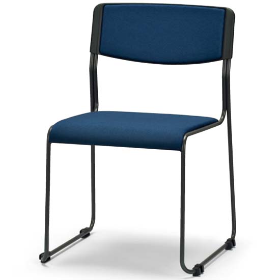 CM371-MY-NV サンケイ スタッキングチェア ブラック塗装脚 布張り