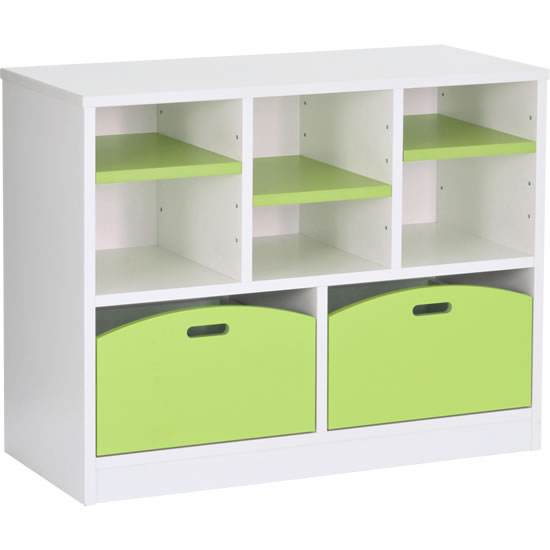 YPM-709WG-GN ポピア 保育施設用収納棚 引出付オープン グリーンの通販