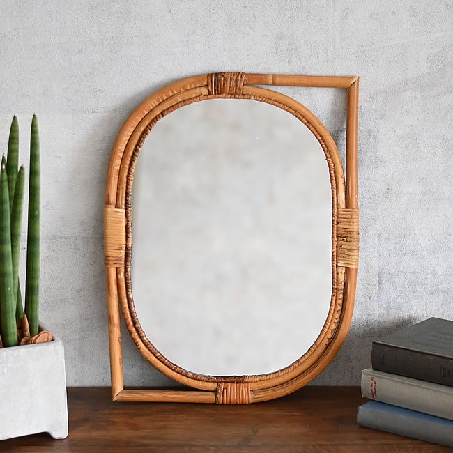 RATTAN オーバルミラー | ゼネラルストア オルネ