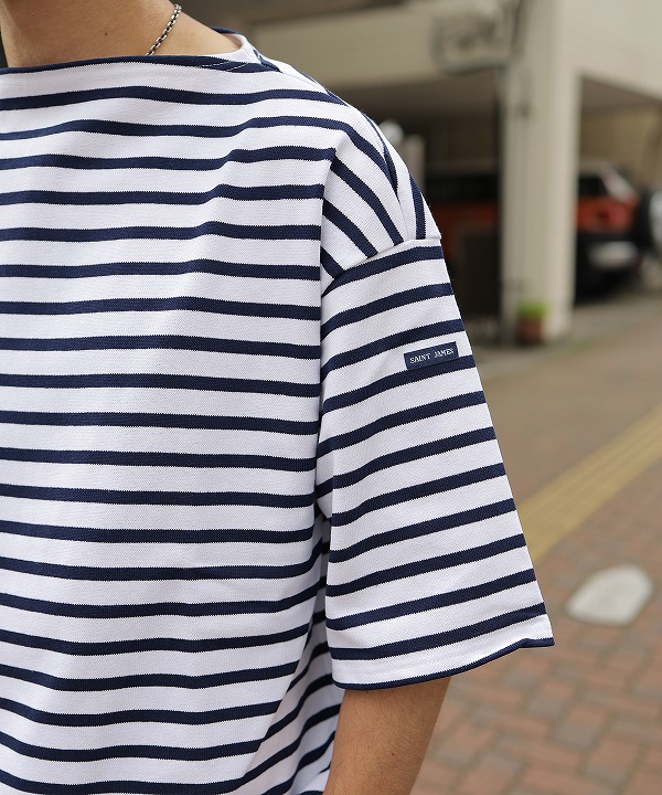 Saint James/セントジェームスTEE LOOSE - BORDER NEIGE/MARINE