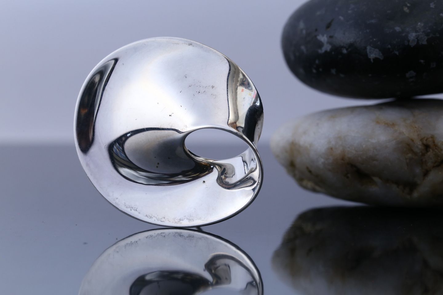 KAD ringen - Georg Jensen oval silver brooch, in 925 sterling