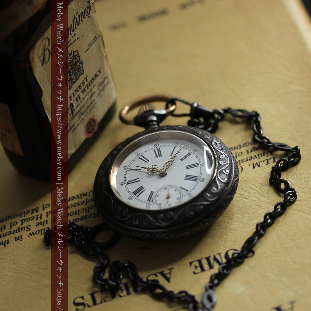 天使の装飾 渋さと深みあるロンジンのアンティーク懐中時計