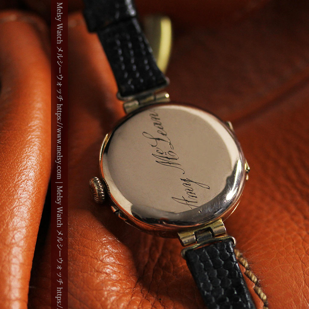 スイス製テレフォンダイアル金無垢アンティーク腕時計 【1910年頃】