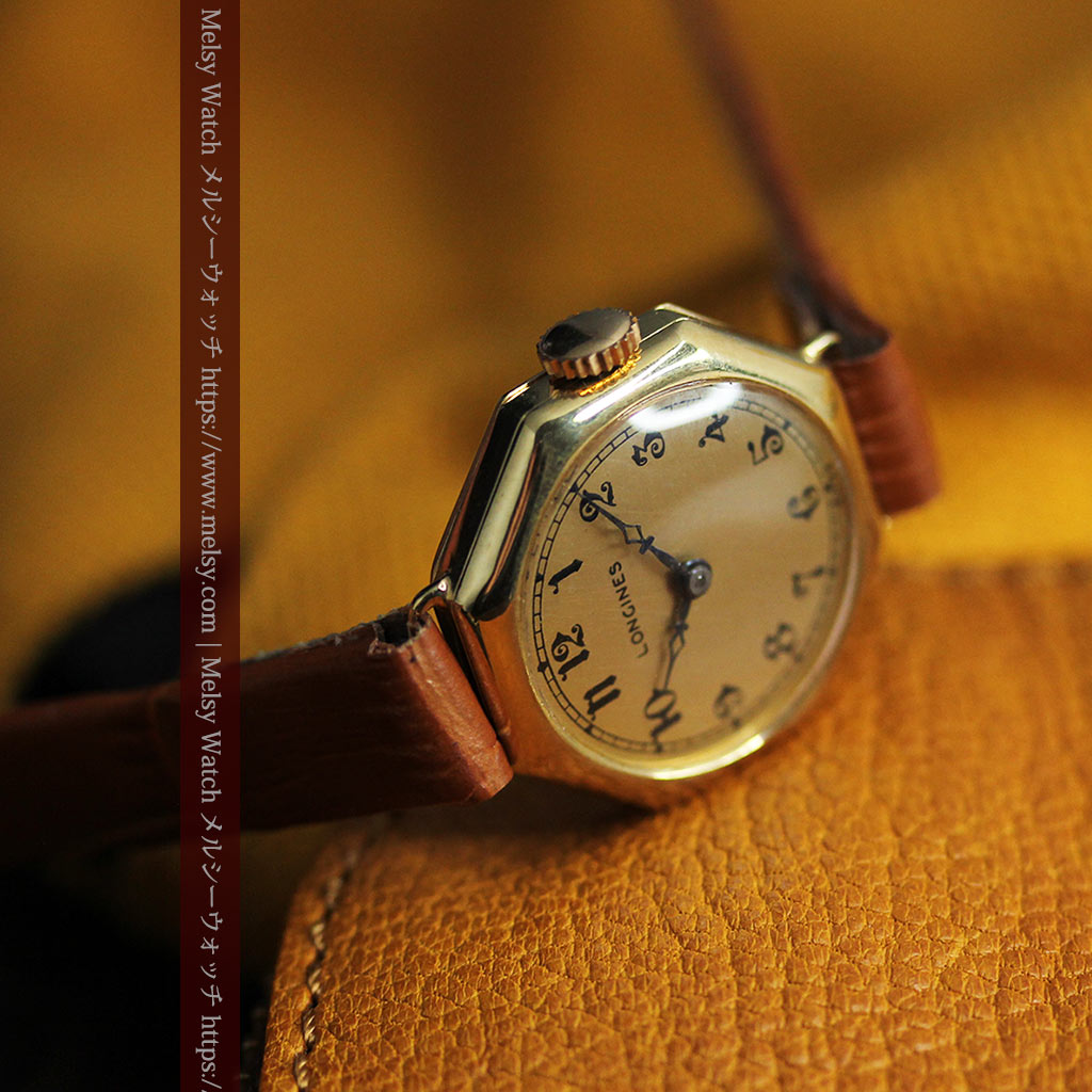 ロンジン金色の八角形 14金無垢アンティーク腕時計 【1926年頃】