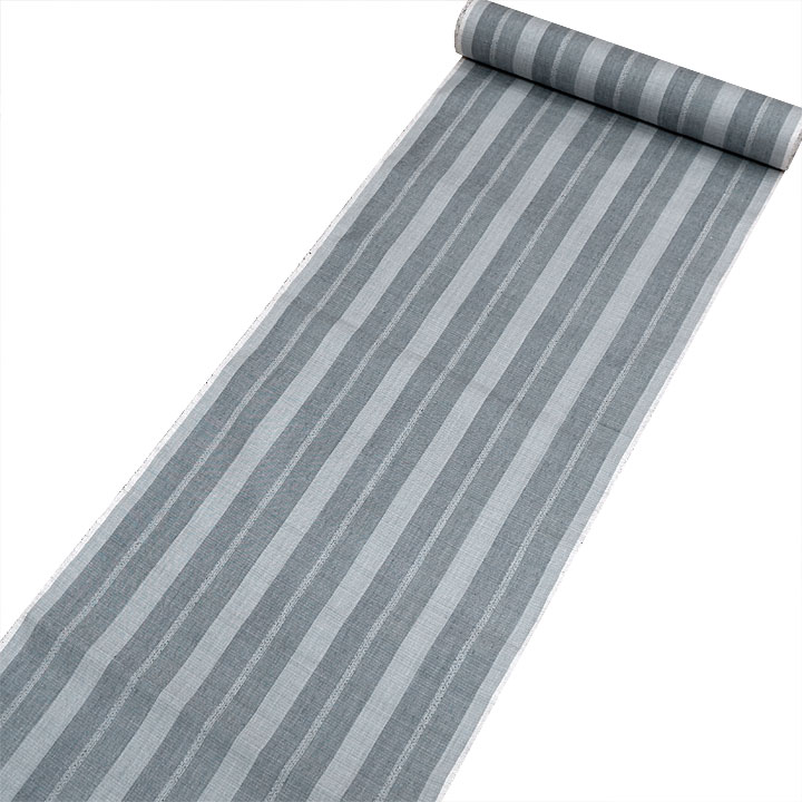 本場結城紬 地機織 手織り真綿紬 80亀甲【縞】 [241201-yu-1