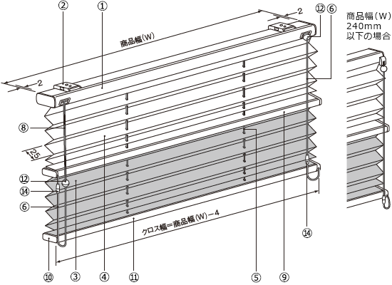 製品仕様(ツインスタイル) ポポラ2 ニチベイ｜プリーツスクリーンの