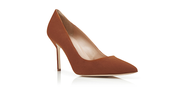 BB 90 | Brown Suede Pointed Toe Pumps | Manolo Blahnik