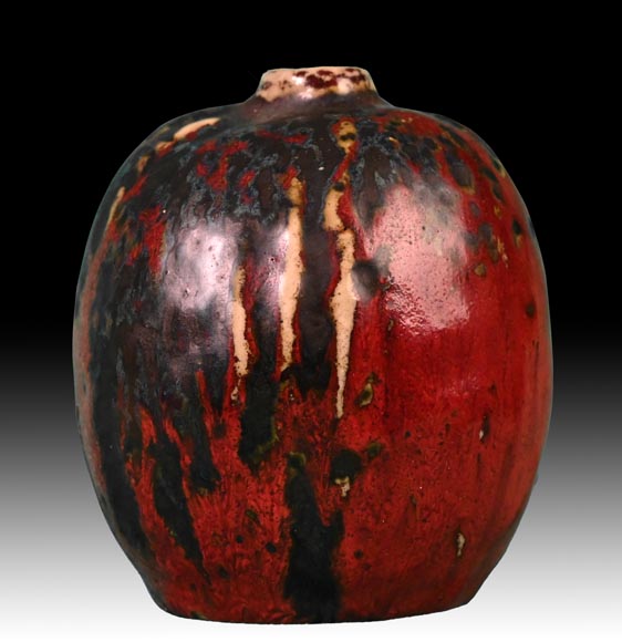 Pierre-Adrien Dalpayrat, Small Glazed Stoneware Vase, late 19th