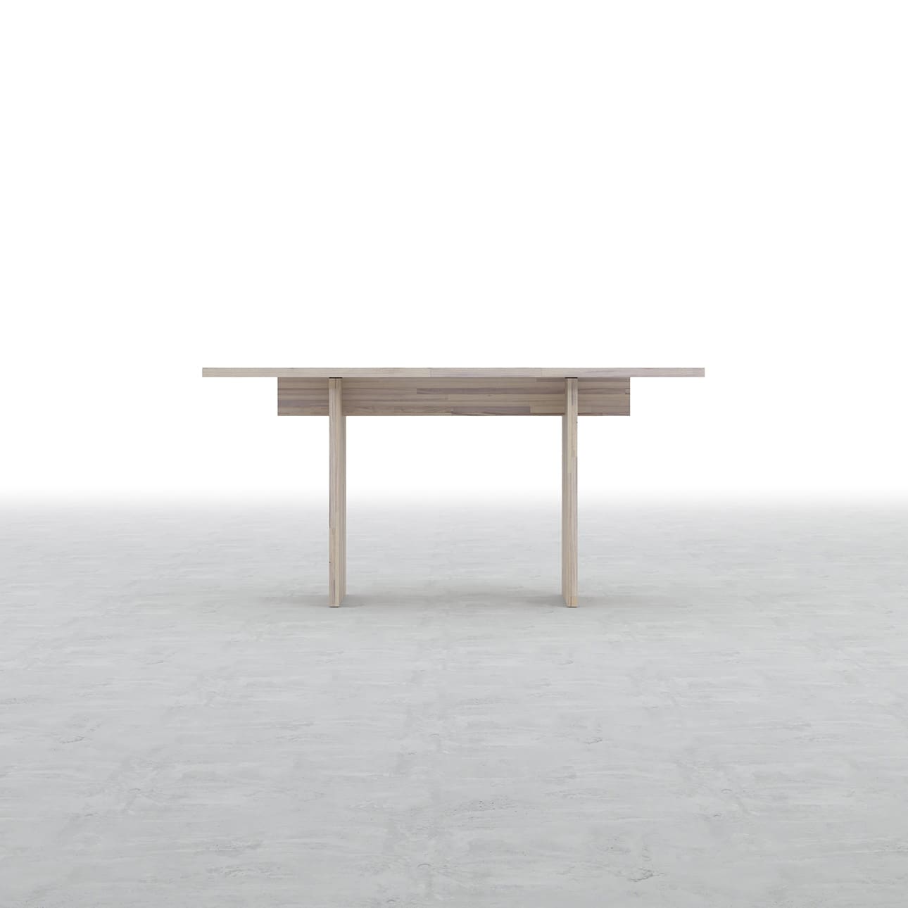 コンソールデスク 木製脚 幅1500×奥行450㎜ ラバーウッド（ホワイト