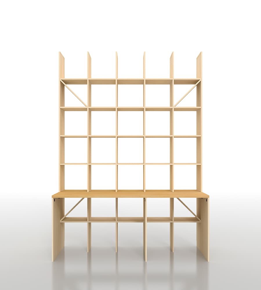 デスク付き壁面収納 オフィス家具|本棚付きデスクの通販はマルゲリータ