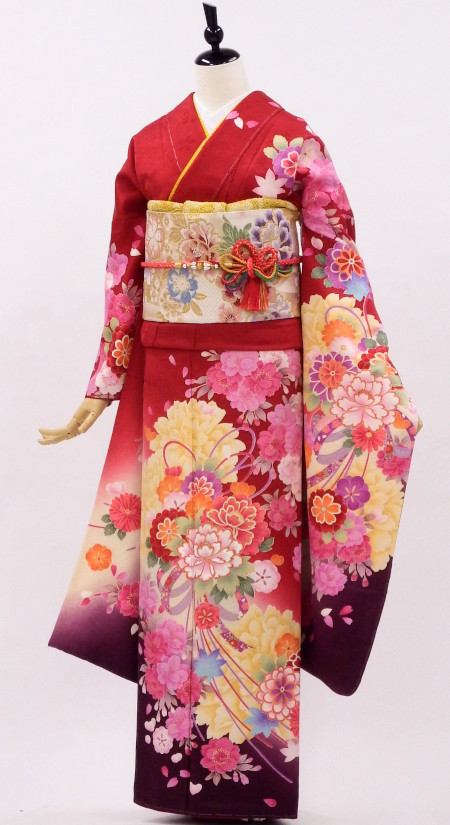 振袖レンタル（オフシーズン2月～11月利用）/21点セット/赤/N582-32229