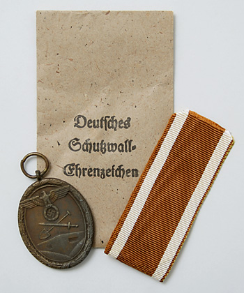 WWII ドイツ軍、大西洋防壁・西部戦線従軍徽章/実物・極上