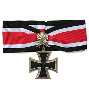 ドイツ軍 WWII 柏葉剣付 騎士鉄十字章/リボン付き/復刻モデル品/新品