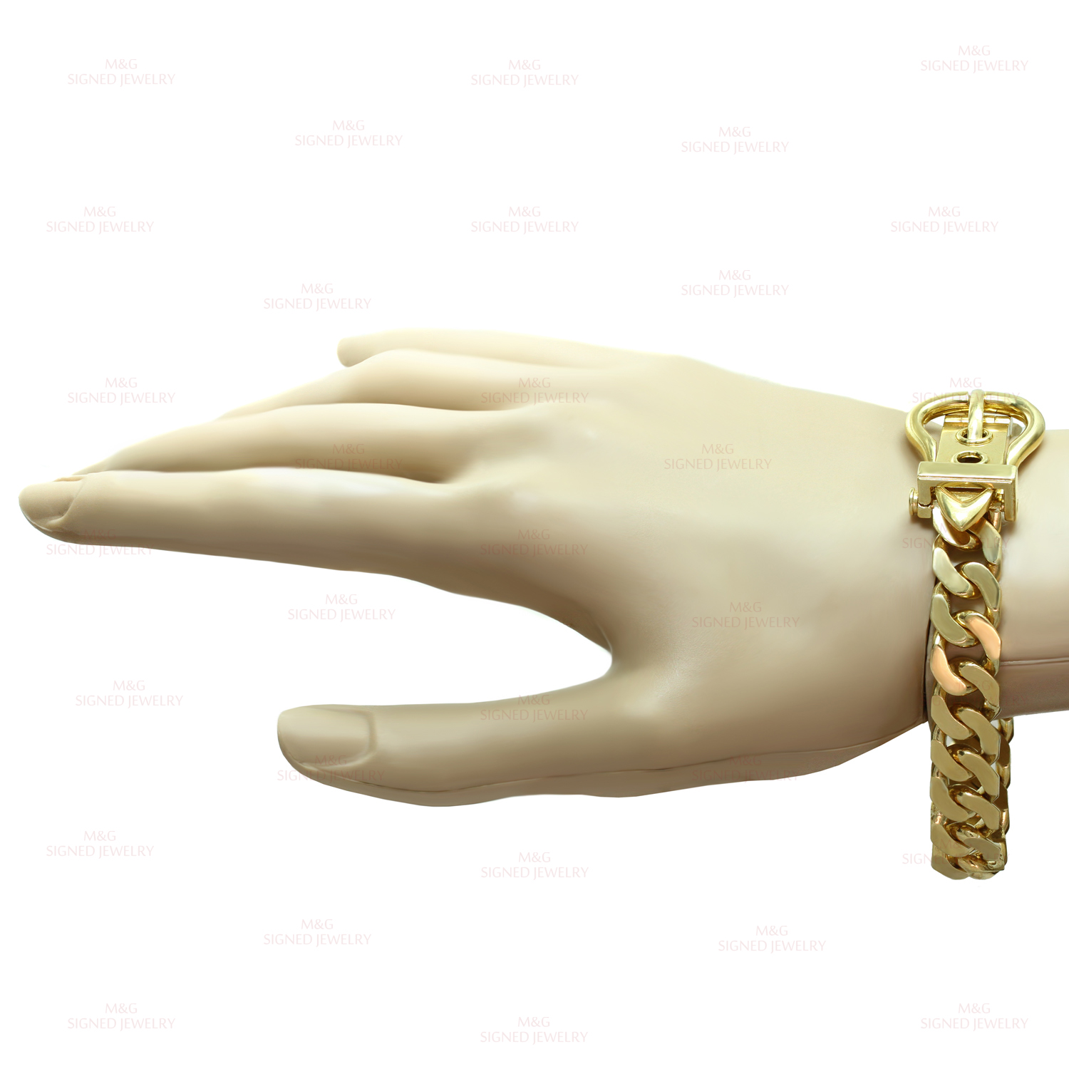 HERMES Boucle Sellier 18k Heavy Curb Link Chain Buckle 1980s