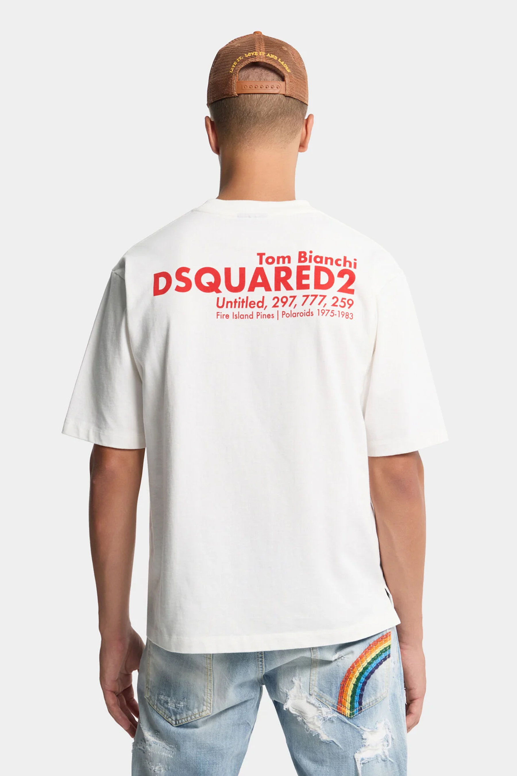 DSQUARED2 Loose Fit Tom Bianchi Print Cotton Jersey T-Shirt | S