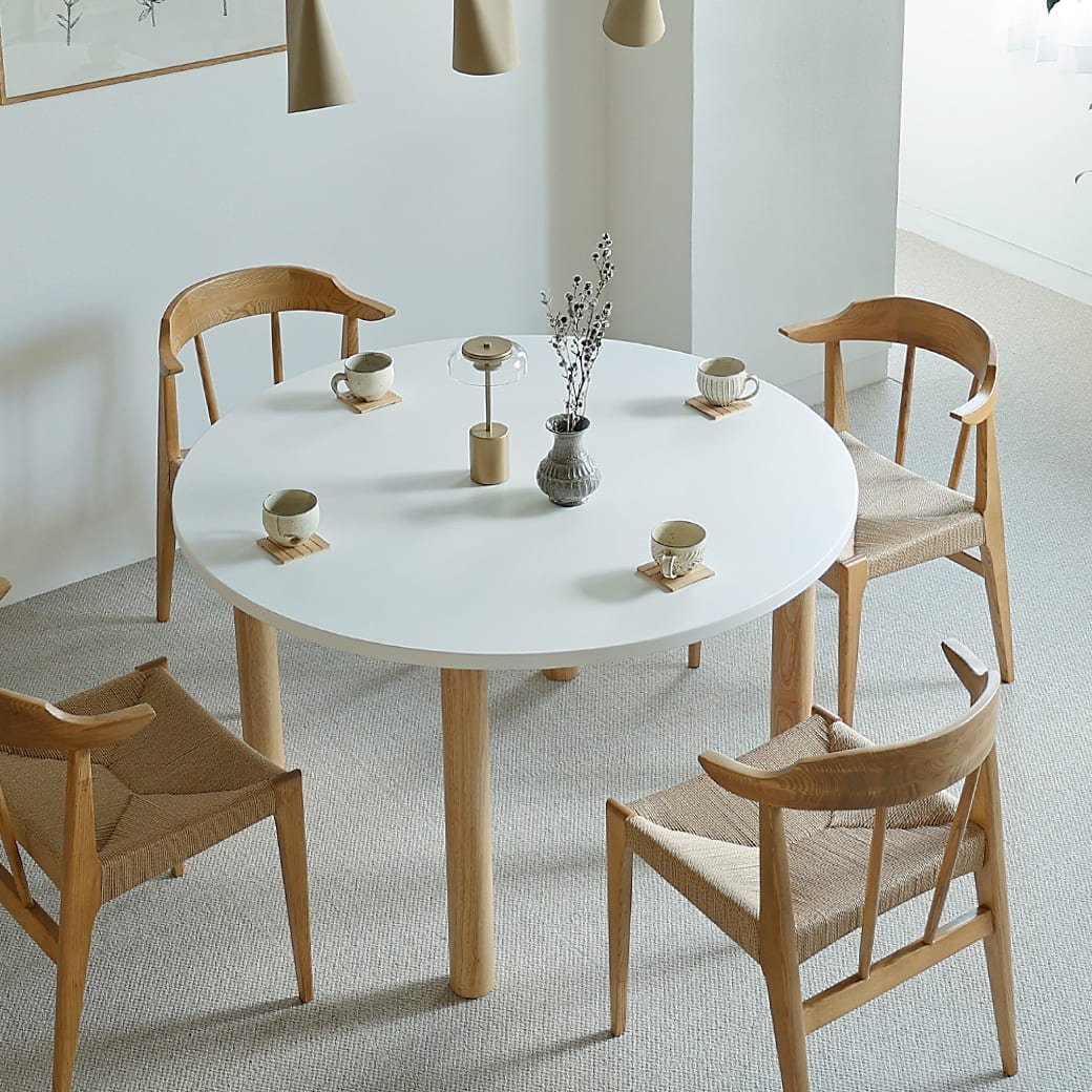 ラウンド ダイニングテーブル 直径120cm オーク脚 北欧モダン｜miion