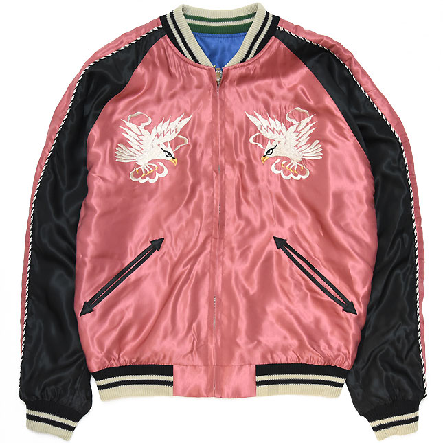 東洋スカジャン「WHITE EAGLE×LANDSCAPE」リバーシブルアセテート