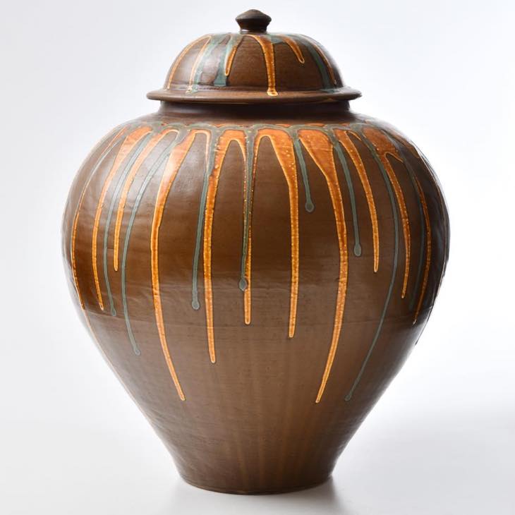 小鹿田焼 坂本浩二窯 二斗壺 流し ｜ みんげい おくむら （日本と世界