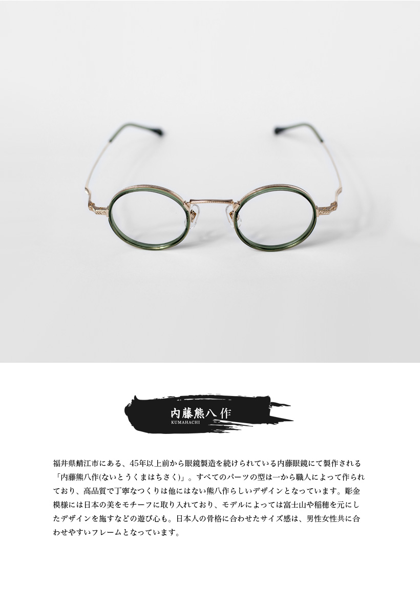 内藤熊八作 コンビネーション ラウンドフレーム N-045S 日本製 鯖江