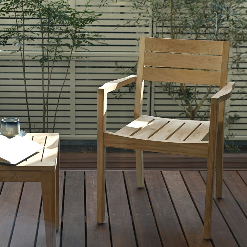 GARDEN アームチェア チーク無垢材 無塗装 PURO C530XXを激安で販売