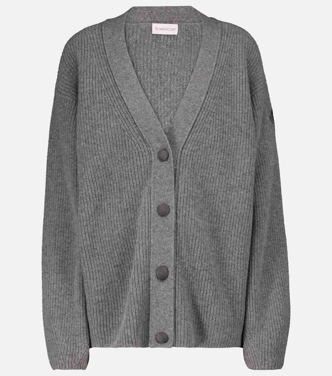 Wool and cashmere cardigan in grey - Moncler | Mytheresa