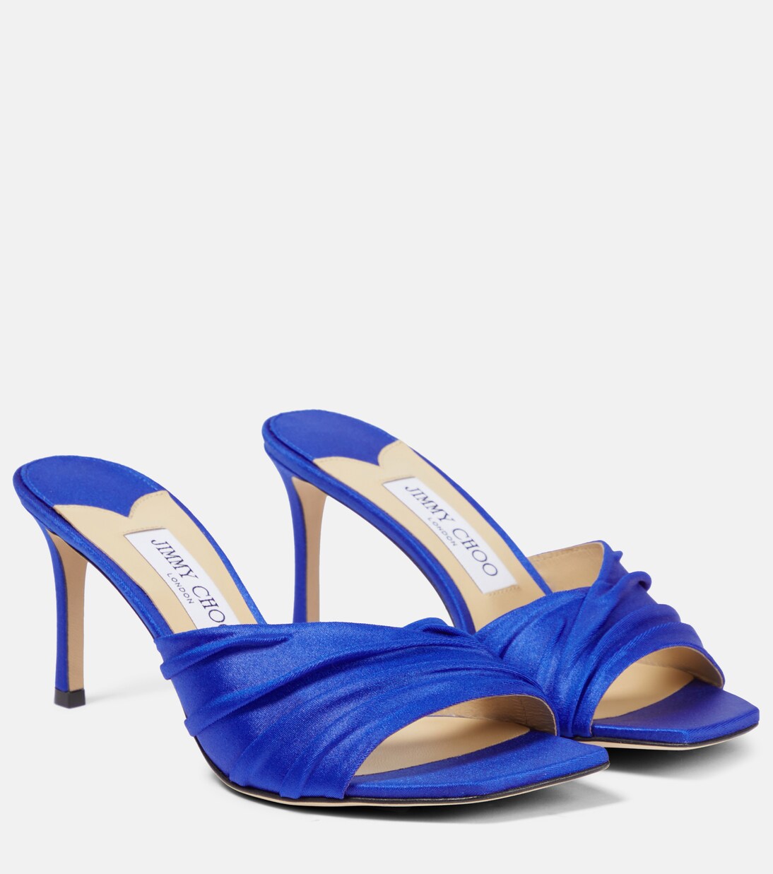 Basil 75 jersey and leather mules in purple - Jimmy Choo | Mytheresa