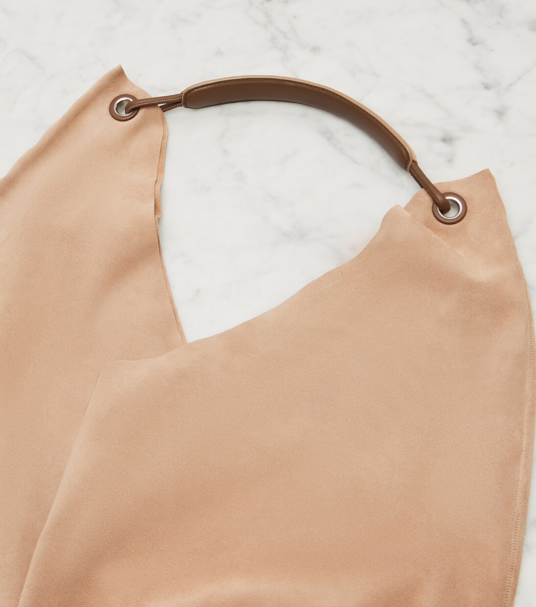 Bindle Three suede shoulder bag in beige - The Row | Mytheresa