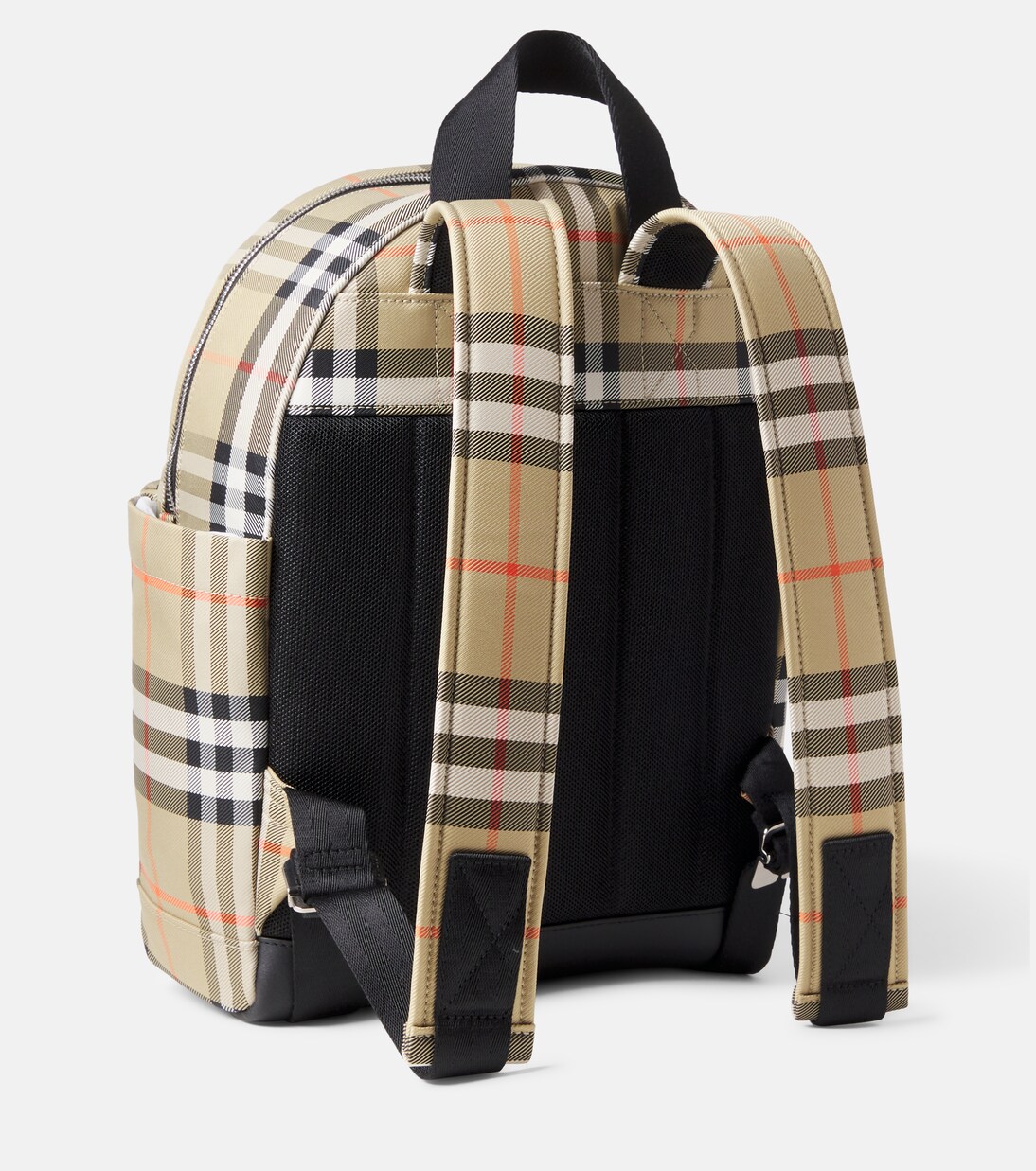 Burberry Check leather-trimmed backpack in multicoloured