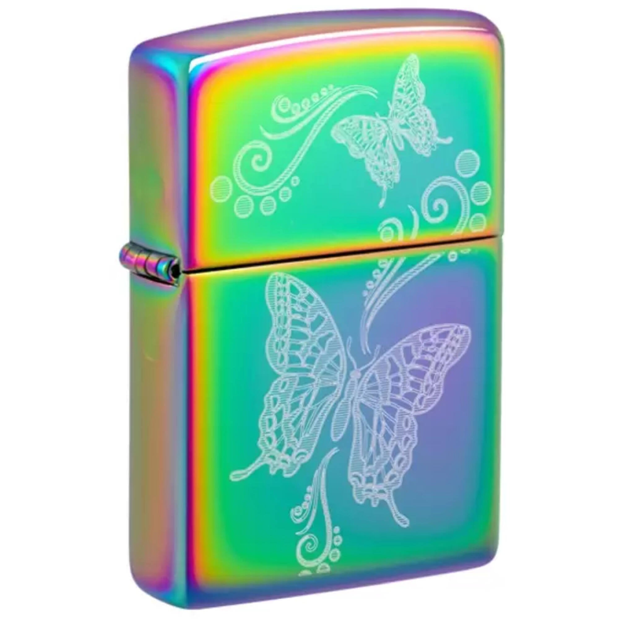 Zippo Windproof Lighter - Laser Fancy Fill Butterfly with Filigree Des