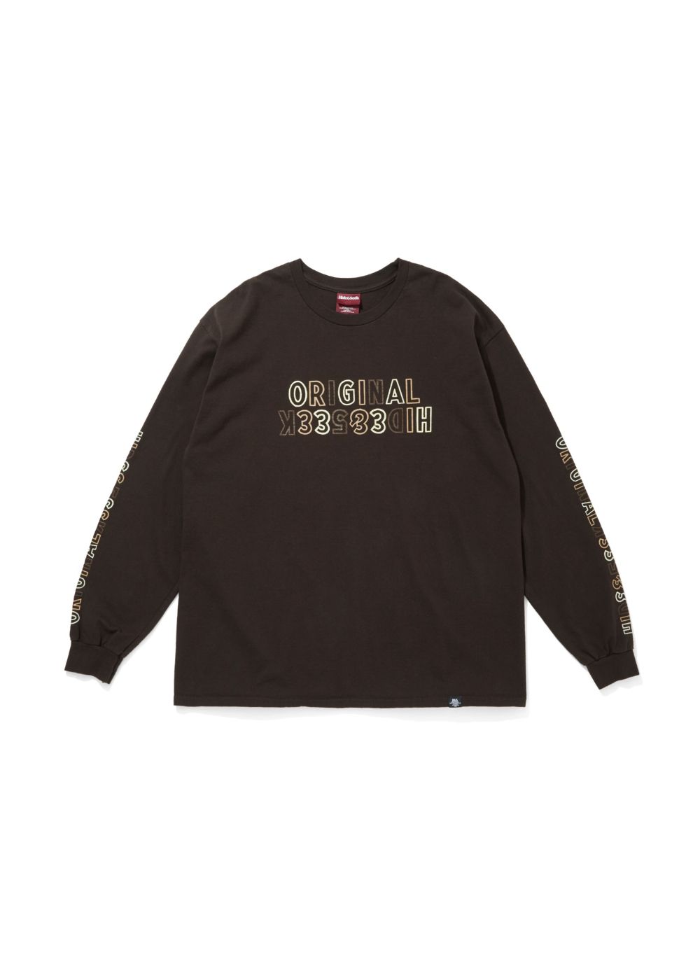 HIDE AND SEEK - Original H&S L/S Tee (BROWN) / 西浦徹 コラボ ロンT