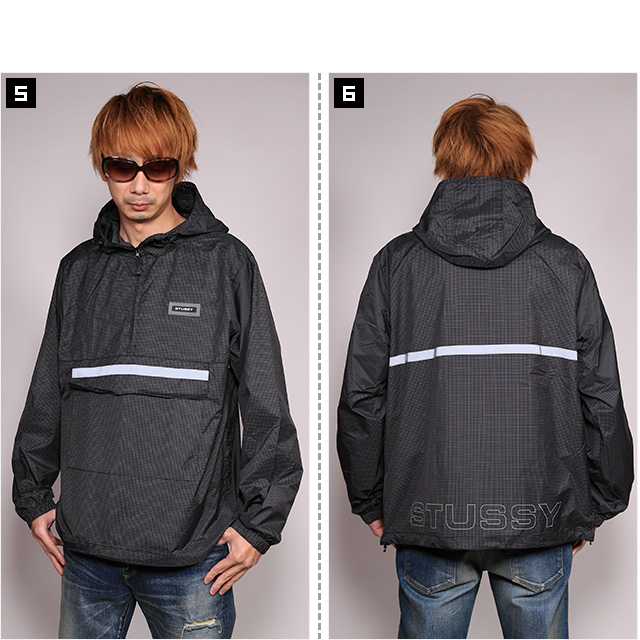 ステューシー) STUSSY CONTRAST RIPSTOP ANORAK (JACKET)(115403-BK