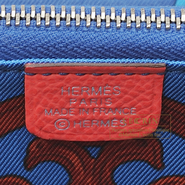 エルメス アザップ シルクイン コンパクト ローズテキサス/ ブルー