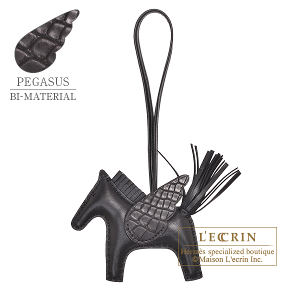 エルメス ロデオチャームペガサスタッチPM ブラック アニョーミロ