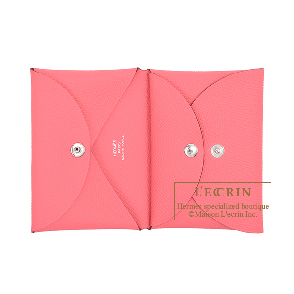 エルメス カルヴィ デュオ ローズアザレ ヴォーエプソン シルバー金具