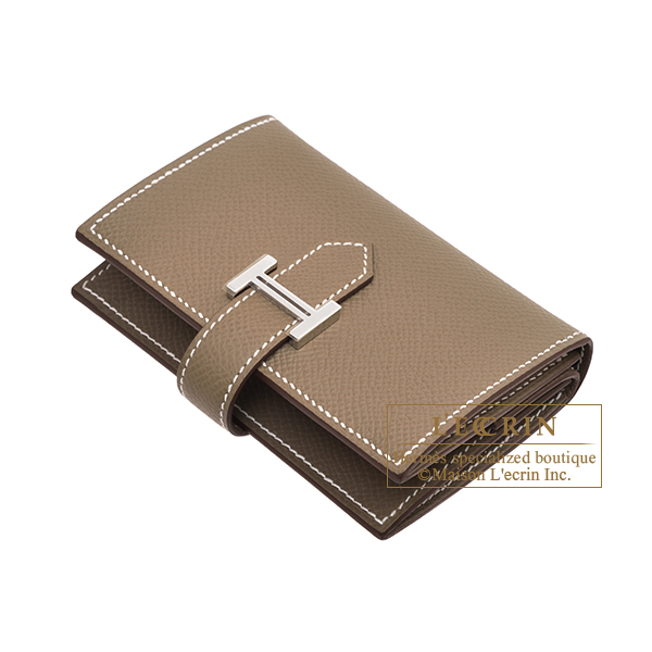 エルメス ベアンミニ エトゥープ ヴォーエプソン シルバー金具