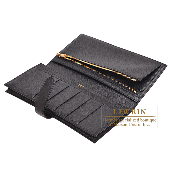 エルメス ベアンスフレ ブラック オーストリッチ ゴールド金具