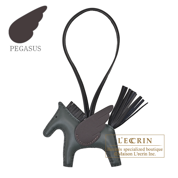 エルメス ロデオチャームペガサスPM ヴェールマングローブ/ブラック