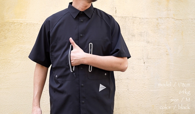 and wander アンドワンダー tech SS shirt 商品詳細｜LEQUEL